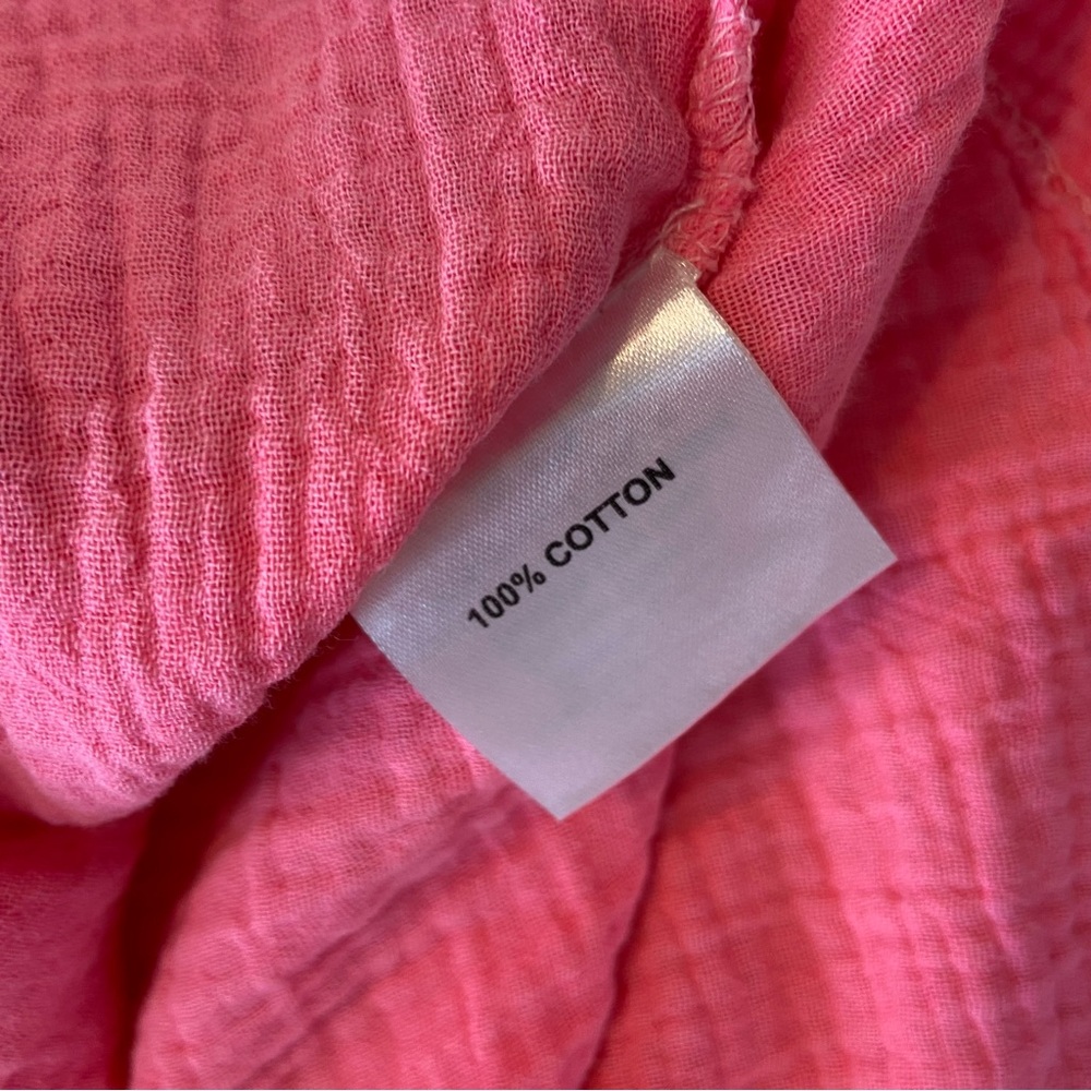100% Cotton Anthony’s Resort Wear Bright Pink Flowy Top Women’s Size M - Picture 6 of 6